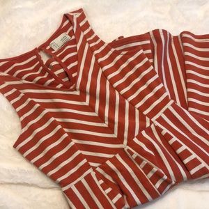 Anthropologie dress orange and white stripes